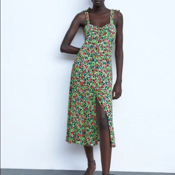 ZARA FLORAL PRINT DRESS  - Picture 4 of 9